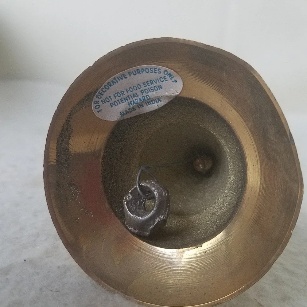 Brass‎ Hand Bell Decorative Tabletop Bell India Vntg Slender